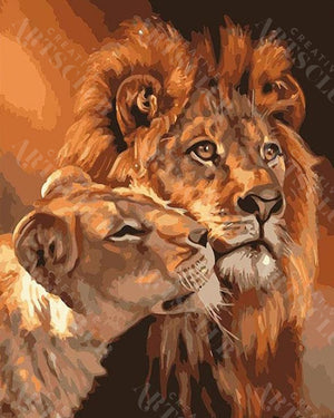 Malen Nach Zahlen Löwen Verliebt Für Erwachsene