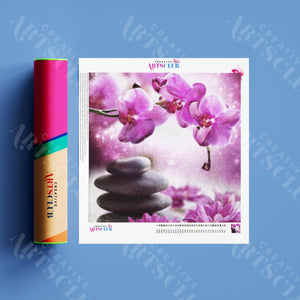 Diamond Painting Orchideen Blumen In Violett 5D Diamant Malerei Bild Diy Set Mit Strasssteinen Viel