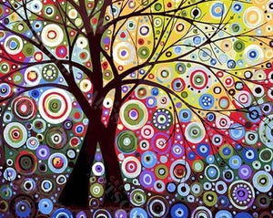 Malen Nach Zahlen Baum Mit Pfauenaugen Für Erwachsene