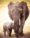 Malen Nach Zahlen Elefanten Mama Mit Baby Für Erwachsene