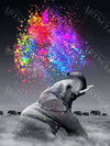 Diamond Painting, Elefanten mit Farbspiel, 5D Diamant Malerei Bild, Set mit Zubehör
