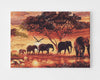 Malen Nach Zahlen Sonnenuntergang In Der Savanne Elefanten Für Erwachsene